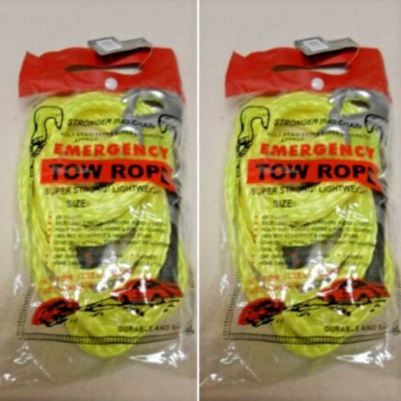 Lot of 2 EMERGENCY TOW ROPE w/ TOTE STORAGE BAG Co - Picture 1 of 1